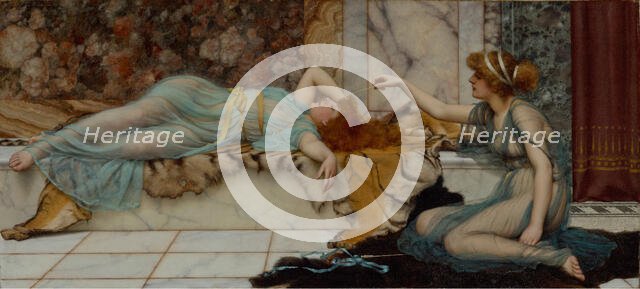 Mischief and Repose, 1895. Creator: John William Godward.