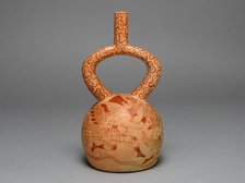 Stirrup Spout Vessel Depicting Costumed Runners, 100 B.C./A.D. 500. Creator: Unknown.