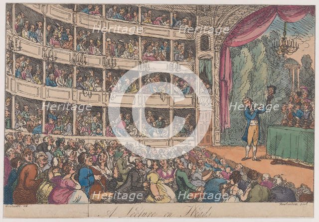 Frontispiece, from "A Lecture on Heads" by George Alexander Stevens, April 1808., April 1808. Creator: Thomas Rowlandson.