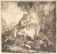 The Two Lovers (Les deux amants), 1750. Creator: Gabriel de Saint-Aubin.