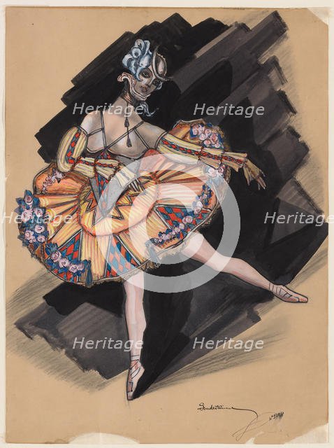 The Fairy Doll. Costume design for Anna Pavlova, 1924. Artist: Sudeykin, Sergei Yurievich (1882-1946)