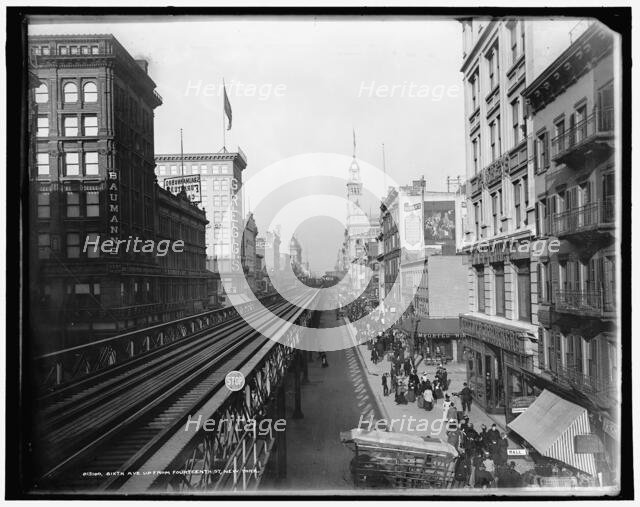 Sixth Ave. up from Fourteenth St., New York, c1900. Creator: Unknown.