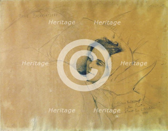 The death of Maria Konstantinovna Bashkirtseva (1858-1884), 1884. Creator: Courtois, Gustave (1852-1923).