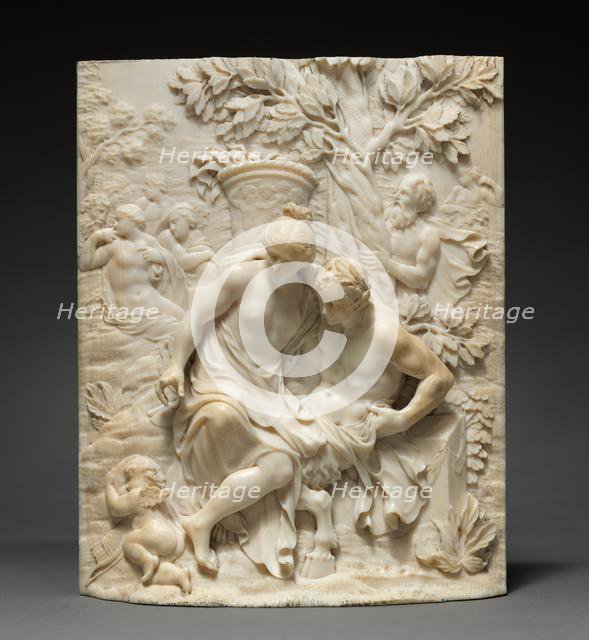 Venus and a Satyr , c. 1700. Creator: Ignaz Elhafen (German, 1658-1715).