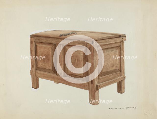 Grain Chest, c. 1937. Creator: Majel G. Claflin.