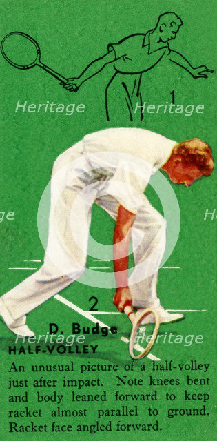 'D. Budge - Half-Volley', c1935. Creator: Unknown.