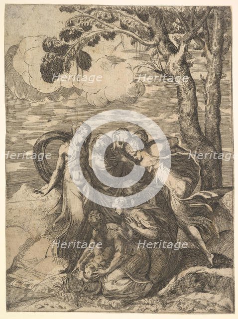 Moses Rescued from the Nile, 16th century. Creator: Battista del Moro.