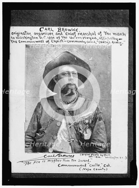 Carl Browne, Organizer of Coxey's Army, c1894, (between 1911 and 1920). Creator: Harris & Ewing.