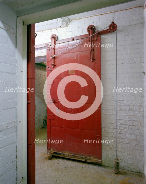 Firedoor at Baker Perkins Engineering Works, Peterborough, Cambridgeshire, 2001. Artist: P Payne