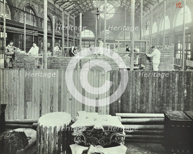 Building class, School of Building, Brixton, London, 1911. Artist: Unknown.