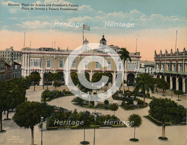 Plaza de Armas and Presidential Palace, Havana, Cuba, c1920.  Artist: Unknown.