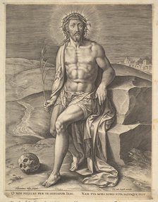 Christ Sitting on the Cold Stone, before ca. 1586. Creator: Hieronymous Wierix.