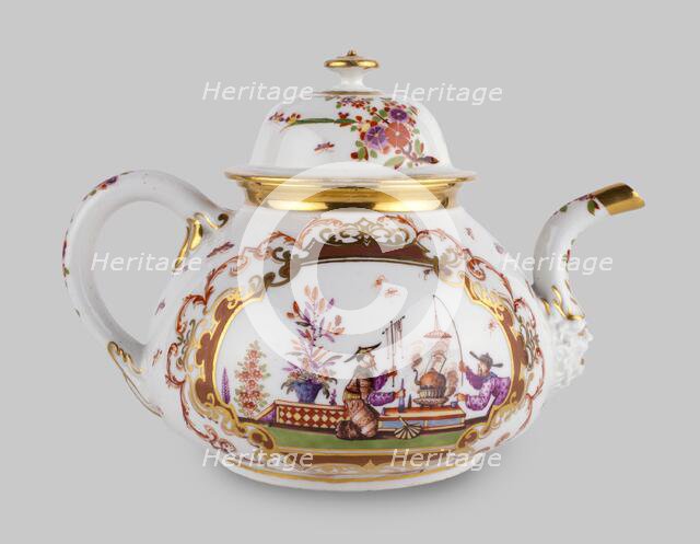 Teapot, Meissen, 1723/24. Creator: Meissen Porcelain.