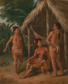 A Leeward Islands Carib family outside a Hut, ca. 1780. Creator: Agostino Brunias.
