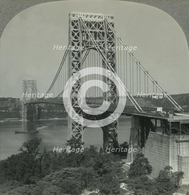 'The George Washington, One of the World's Greatest Bridges, Looking from New York City to the New J Creator: Unknown.