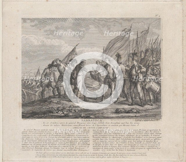 Sarratoga [sic] (October 17, 1777), ca. 1777. Creator: Godefroy.