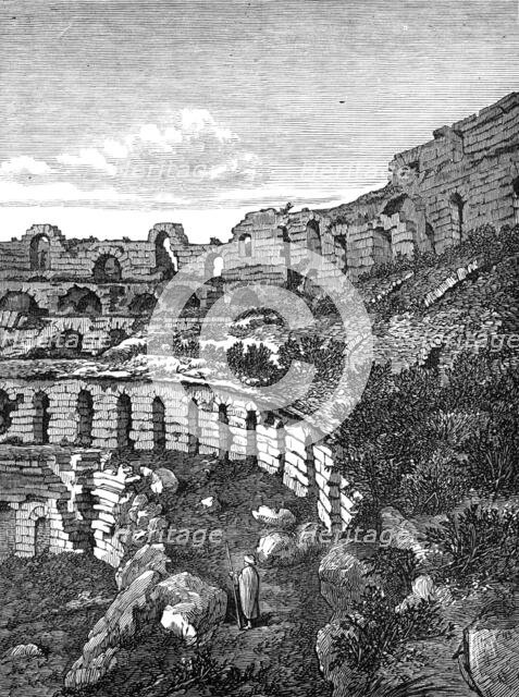 Interior of the Coliseum at El Djem, near Tunis, 1874. Creator: Unknown.
