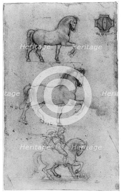 Studies for the 'Trivulzio Monument', c1508 (1954).Artist: Leonardo da Vinci