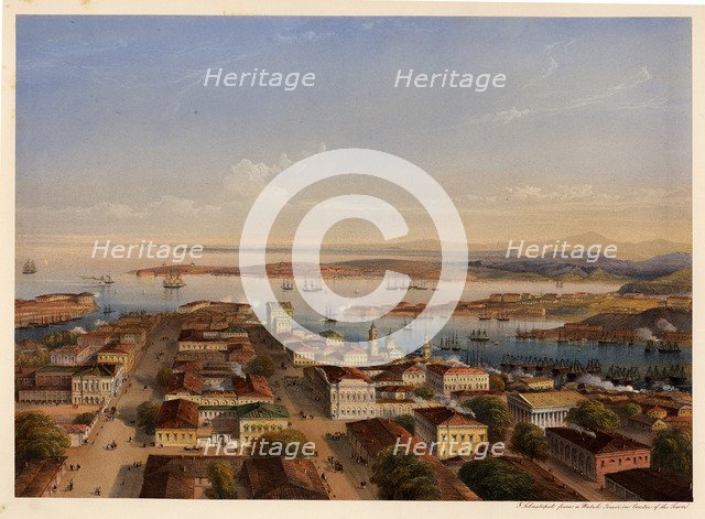 General View of Sevastopol, 1856. Artist: Bossoli, Carlo (1815-1884)