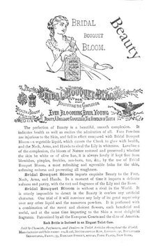 Bridal Bouquet Bloom, for Beautifying the Complexion, 1883. Creator: Unknown.