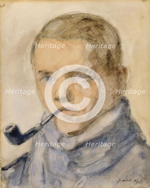 Self-Portrait, 1917. Creator: Juho Makela.