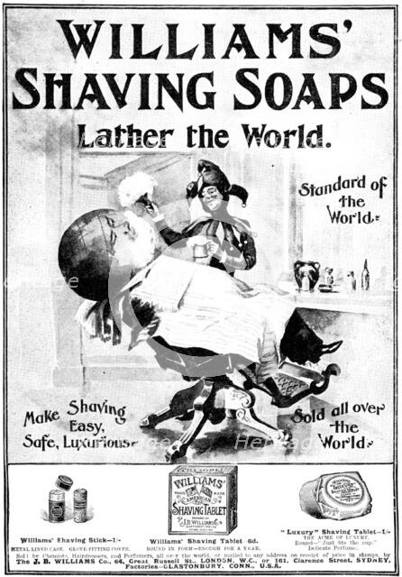 Advertisement for Williams' Shaving Soaps, 1898. Creator: Unknown.
