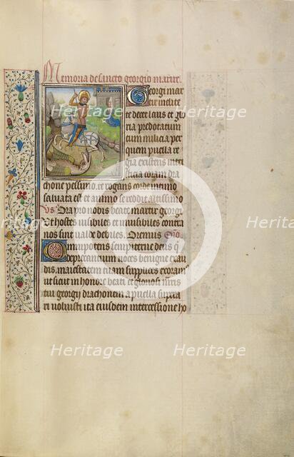 Saint George and the Dragon; Arenberg Hours, early 1460s. Creator: Workshop of Willem Vrelant.