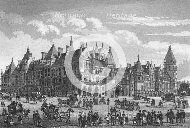 The New Law Courts, Westminster, London, c1878 (1878). Artist: Unknown.