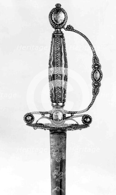 Smallsword, British, probably London, ca. 1780-85. Creator: John Bland.
