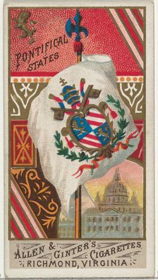 Pontifical States, from Flags of All Nations, Series 1 (N9) for Allen & Ginter Cigarettes ..., 1887. Creator: Allen & Ginter.