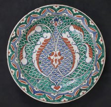 Dish with Scale-Pattern Design, Turkey, ca. 1575-80. Creator: Unknown.