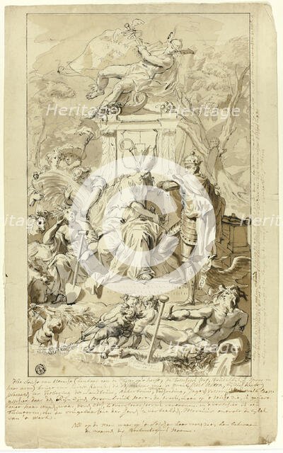 Design for Title Page: Allegory of the Submission of the City of Utrecht to Emperor Charles V, n.d. Creator: Jan Wandelaar.