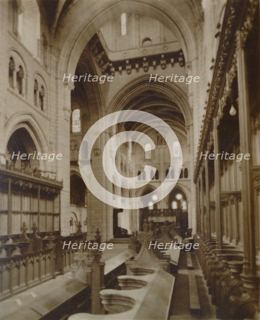 'Section of the Interior, Buckfast Abbey Church', late 19th-early 20th century. Artist: Unknown.