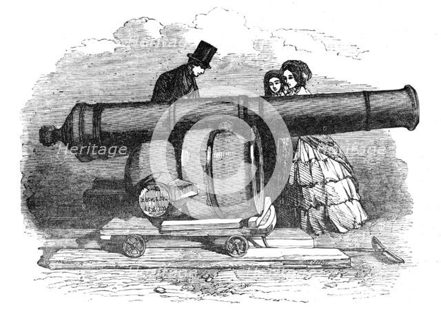 Gun and Mortar from Bomarsund, at the Crystal Palace, 1854. Creator: Unknown.