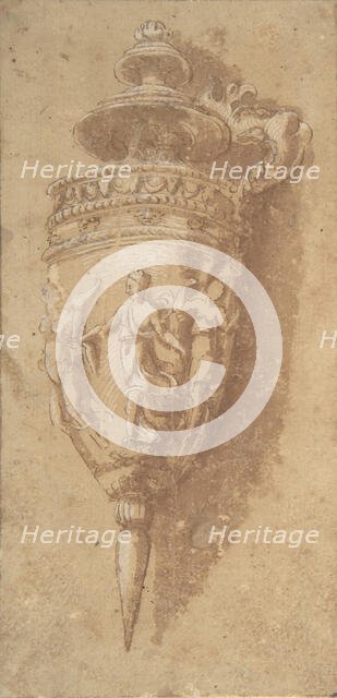 Design for a Decorative Vessel, 16th century. Creator: Anon.