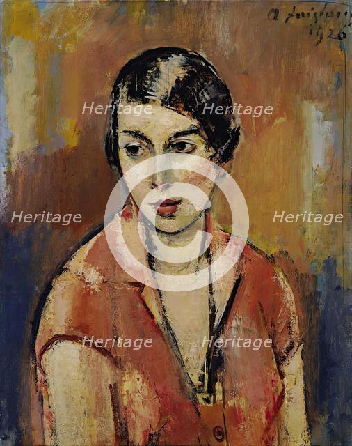 Young woman in pink dress, 1926. Creator: Anton Faistauer.