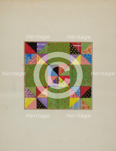 Quilt Section, c. 1940. Creator: Cornelius Christoffels.