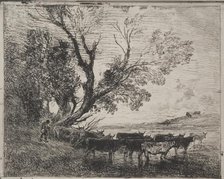 The Ford, original impression 1862, printed in 1921. Creator: Charles François Daubigny (French, 1817-1878).