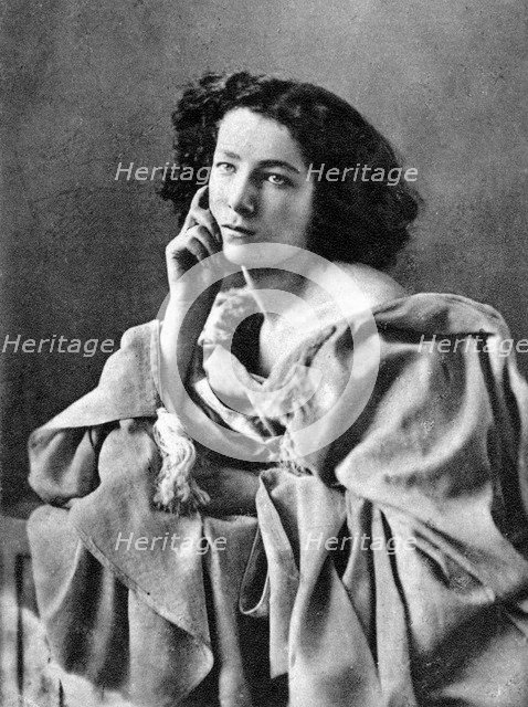 Sarah Bernhardt, French actress, 1869. Artist: Unknown