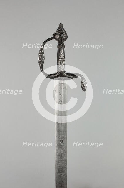 Cavalry Sword with Calendar Blade, Germany, mid-17th century. Creator: Unknown.