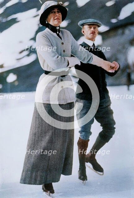 Countess Stradbroke & A. Norum at Murren, between c1910 and c1915. Creator: Bain News Service.