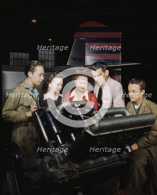 Students at Washington High School at class, training...to the war effort, Los Angeles, Calif., 1942 Creator: Alfred T Palmer.