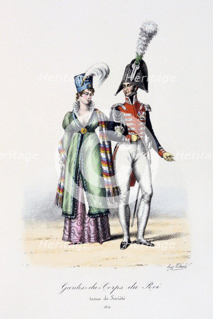 Gardes-du-Corps de Roi, tenue de socièté, 1814 Artist: Eugene Titeux