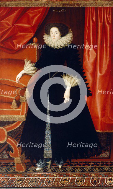 Elizabeth Bassett, Countess of Newcastle, c1615. Artist: William Larkin.