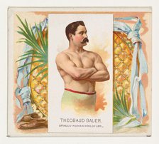 Theobaud Bauer, Graeco-Roman Wrestler, from World's Champions, Second Series (N43) for All..., 1888. Creator: Allen & Ginter.