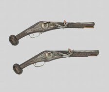 Pair of Wheellock Pistols, Nuremberg, c. 1570. Creator: Unknown.