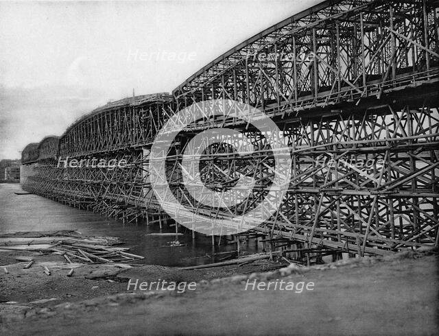 West Siberian Railroad. Building the Bridge Over the Ob River, 1892-1896. Creator: Unknown.