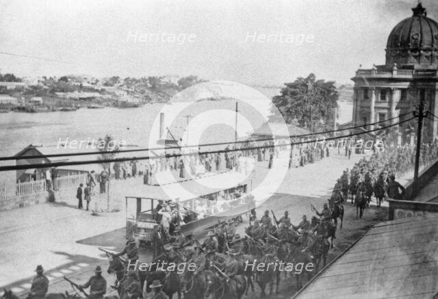 Return of the Light Horse, Custom's House, Brisbane, Queensland, 1919. Creator: Robert Augustus Henry L'Estrange.