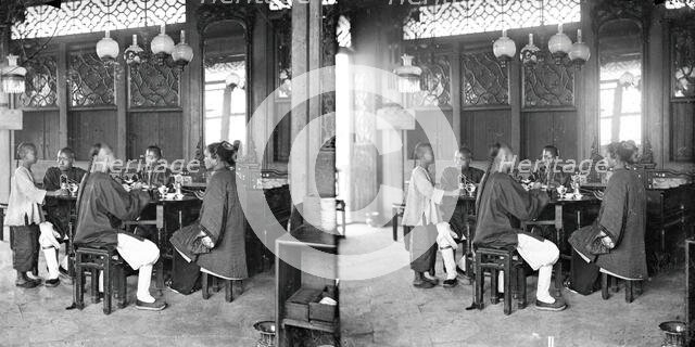 The interior of a tea-house, Hong Kong, 1868/1871. Creator: John Thomson.