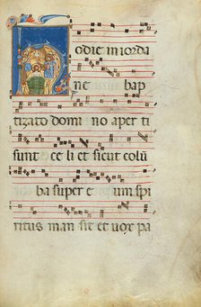 Initial H: The Baptism of Christ; Antiphonal, late 13th century. Creator: Unknown.